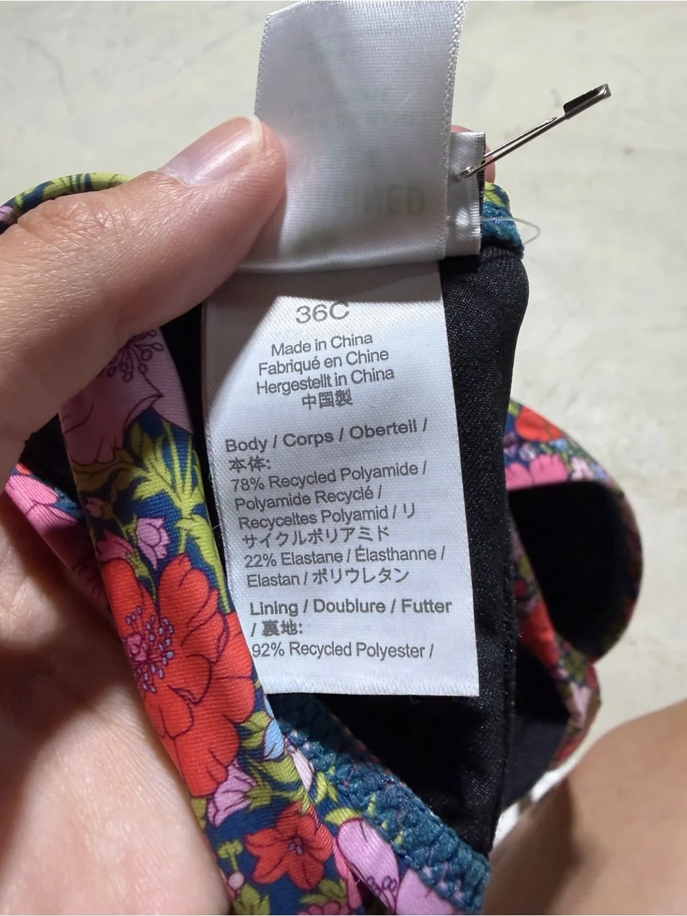 J. Crew NWT Floral Underwire Bikini Top 36C